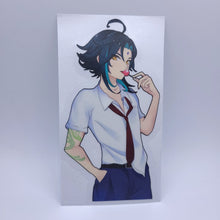 Load image into Gallery viewer, Genshin Impact Xiao wearing school uniform anime sticker