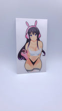 Load image into Gallery viewer, Rascal Does not Dream of Bunny Girl Senpai Mai Sakurajima wearing bunny gamer outfit anime sticker