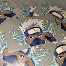 Load image into Gallery viewer, Naruto Kakashi Hatake peeking reflective anime sticker
