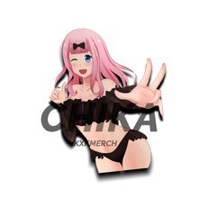 Load image into Gallery viewer, Love is War Chika Fujiwara in black sheer lingerie anime sticker