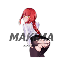 Load image into Gallery viewer, Chainsaw Man Makima bending over with ripped stocking showing underwear anime sticker