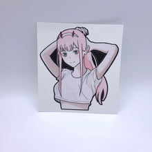 Load image into Gallery viewer, Darling in the Franxx Zero Two in casual wear anime sticker
