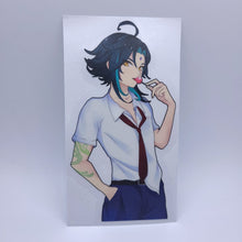 Load image into Gallery viewer, Genshin Impact Xiao wearing school uniform anime sticker
