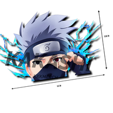 Load image into Gallery viewer, Naruto Kakashi Hatake peeking anime sticker measurement
