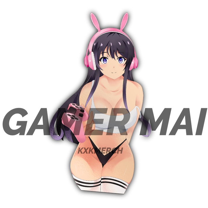 Rascal Does not Dream of Bunny Girl Senpai Mai Sakurajima wearing bunny gamer outfit anime sticker